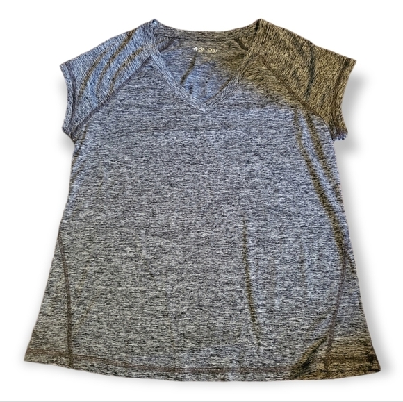 New Ideology Rapidry Performance V Neck Tee Large Grey Heathered Short Sleeve - Picture 7 of 9